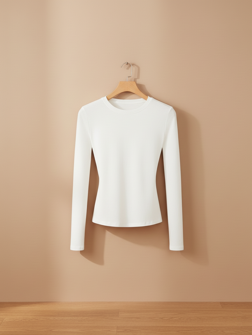 The Essential Cotton Long-Sleeve Crewneck