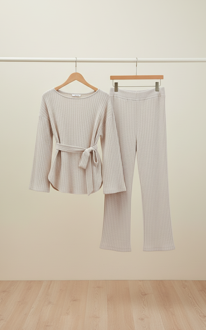 The Ribbed Knit Tie-Waist Set