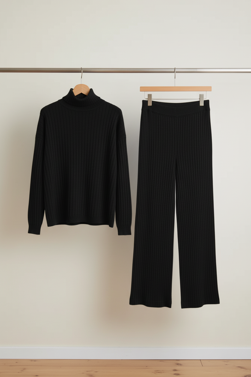The Ribbed Knit Turtleneck Set