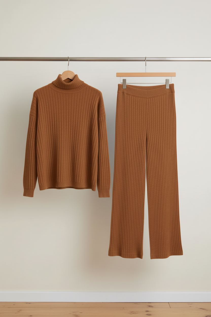 The Ribbed Knit Turtleneck Set
