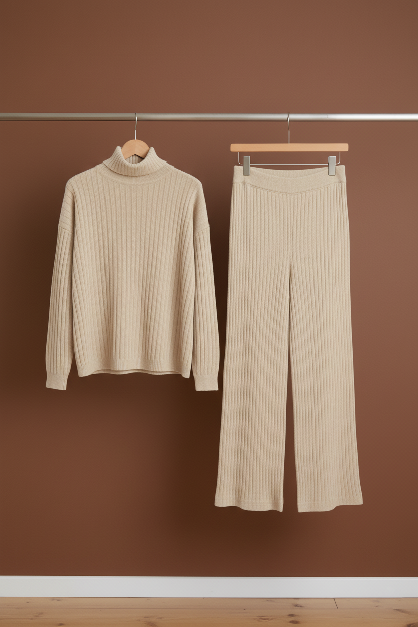 The Ribbed Knit Turtleneck Set