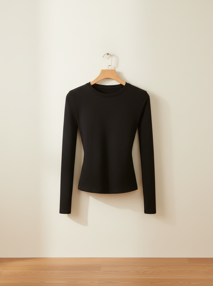The Essential Cotton Long-Sleeve Crewneck