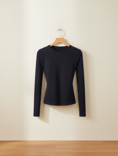 The Essential Cotton Long-Sleeve Crewneck